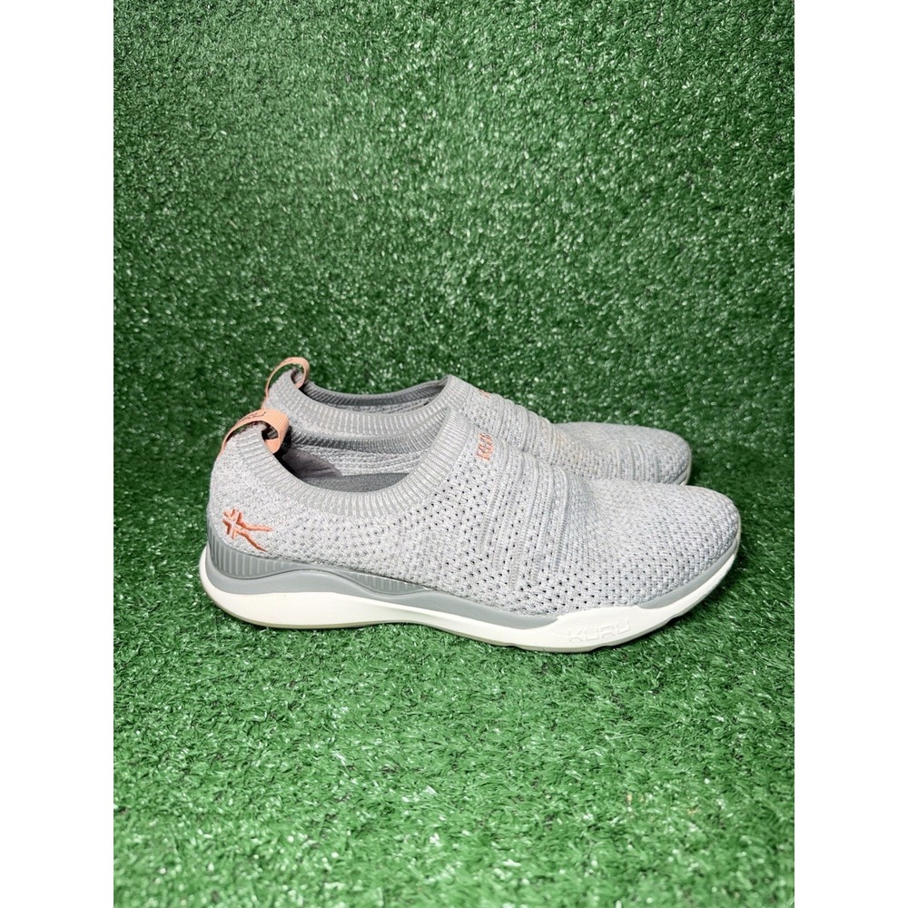 Kuru Stride Womens‎ Size 9 Gray White Athletic Walking Slip On Shoes Sneakers